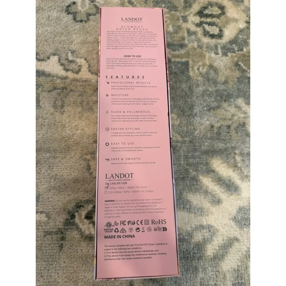 LANDOT Hair Straightener Brush Negative Ion Hot Brush | Sealed W/ Fast Ship!